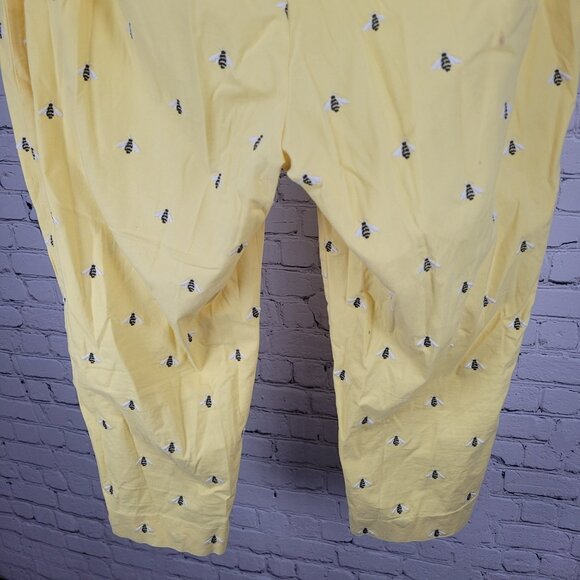 Talbots Yellow Embroidered Bees Curvy High Rise Cropped Pants 18W (37x25) - Picture 9 of 15